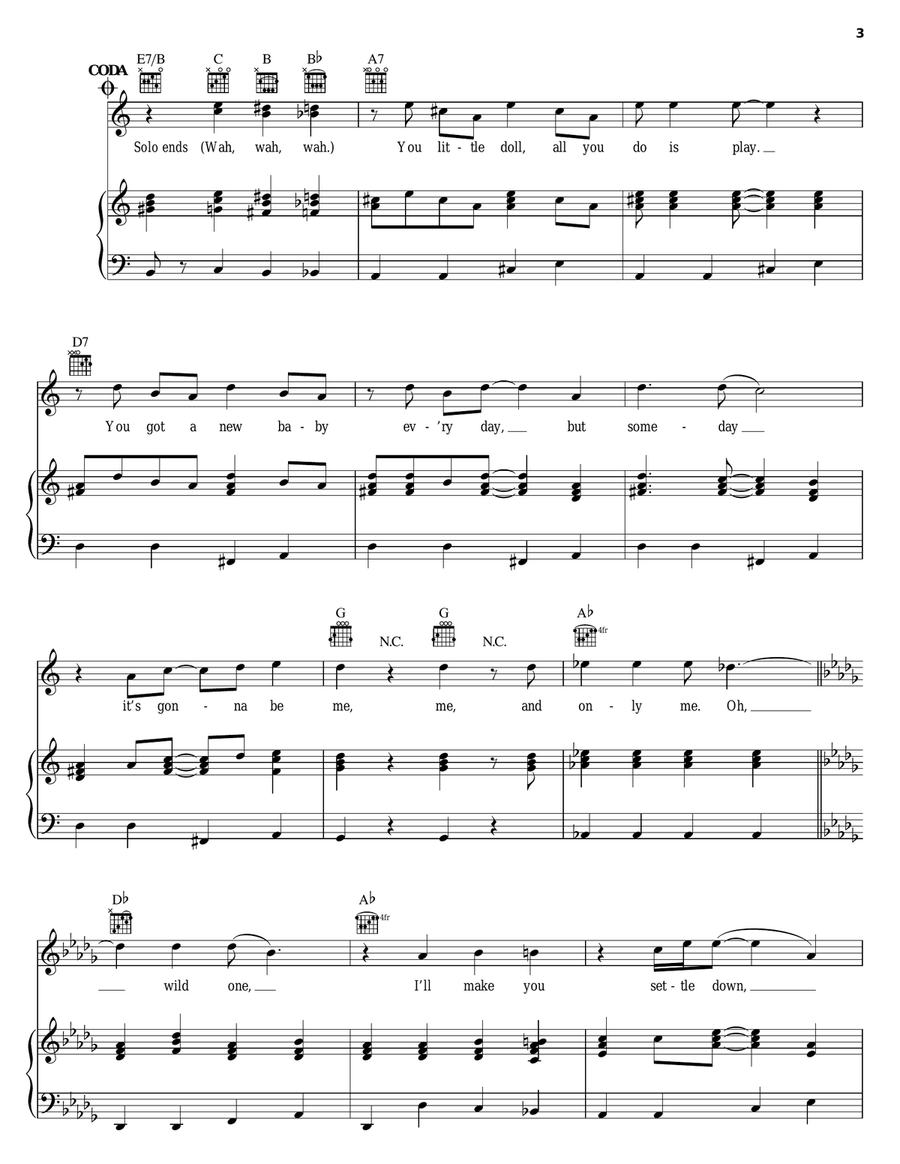 Wild One Piano, Vocal, Guitar scores gallery preview page 3