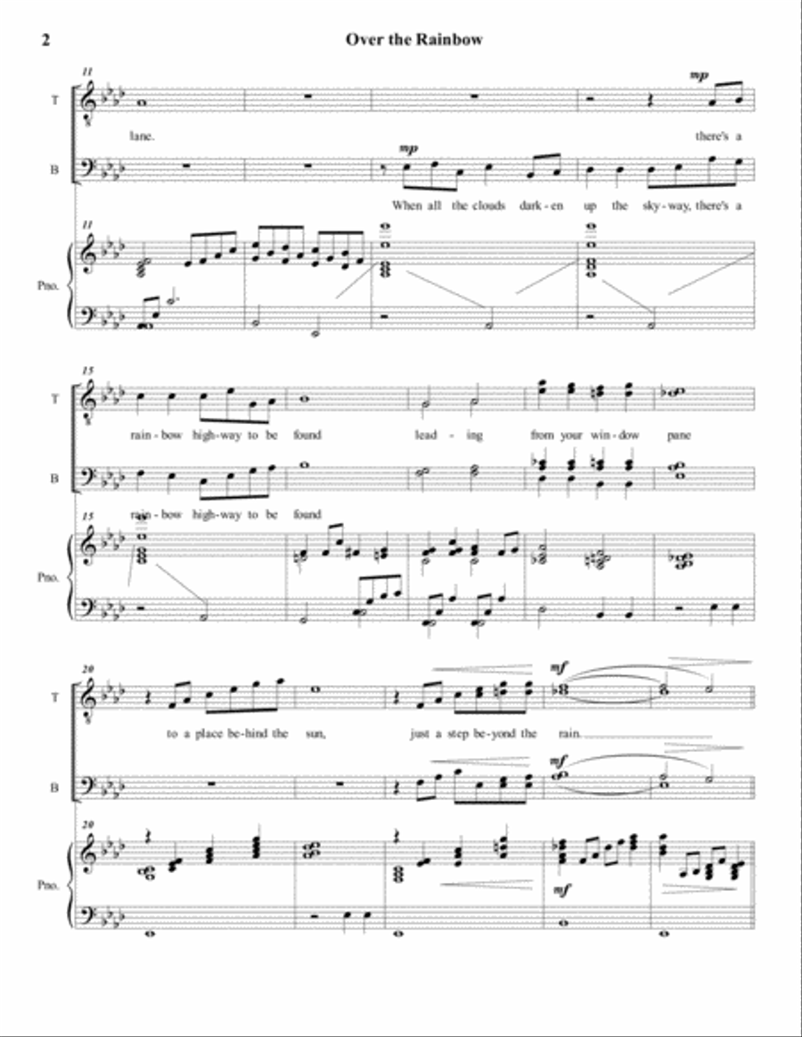 Over The Rainbow (from The Wizard Of Oz) TTBB scores gallery preview page 2
