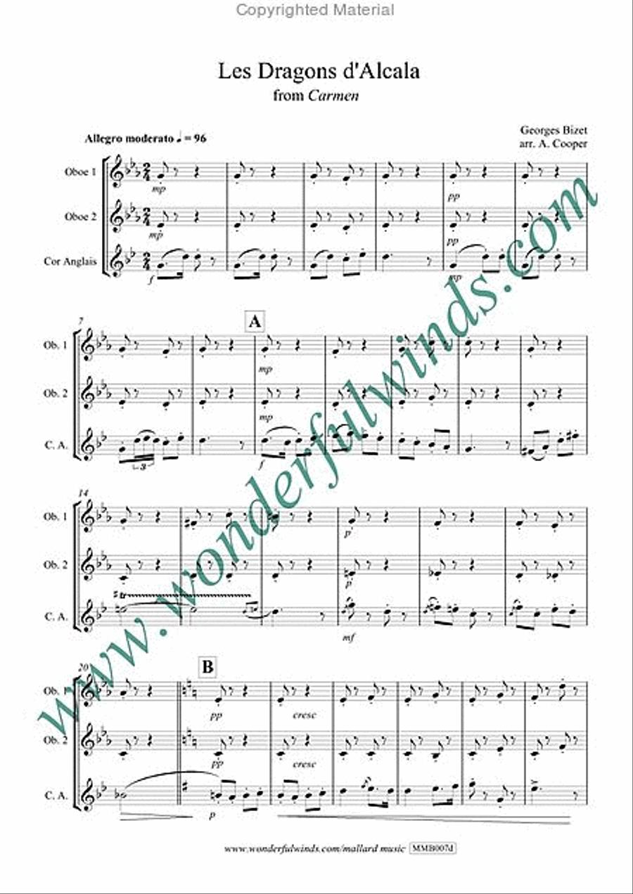 Les Dragons D'Alcala Woodwind Trio scores gallery preview page 2