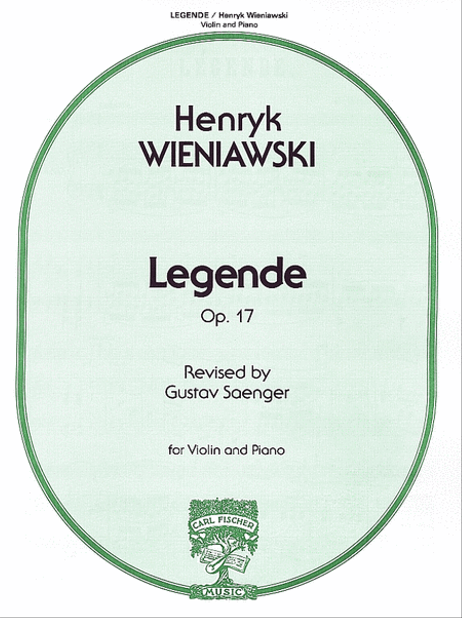Legende, Op. 17 Legende, Op. 17 Violin Solo scores gallery preview page 1
