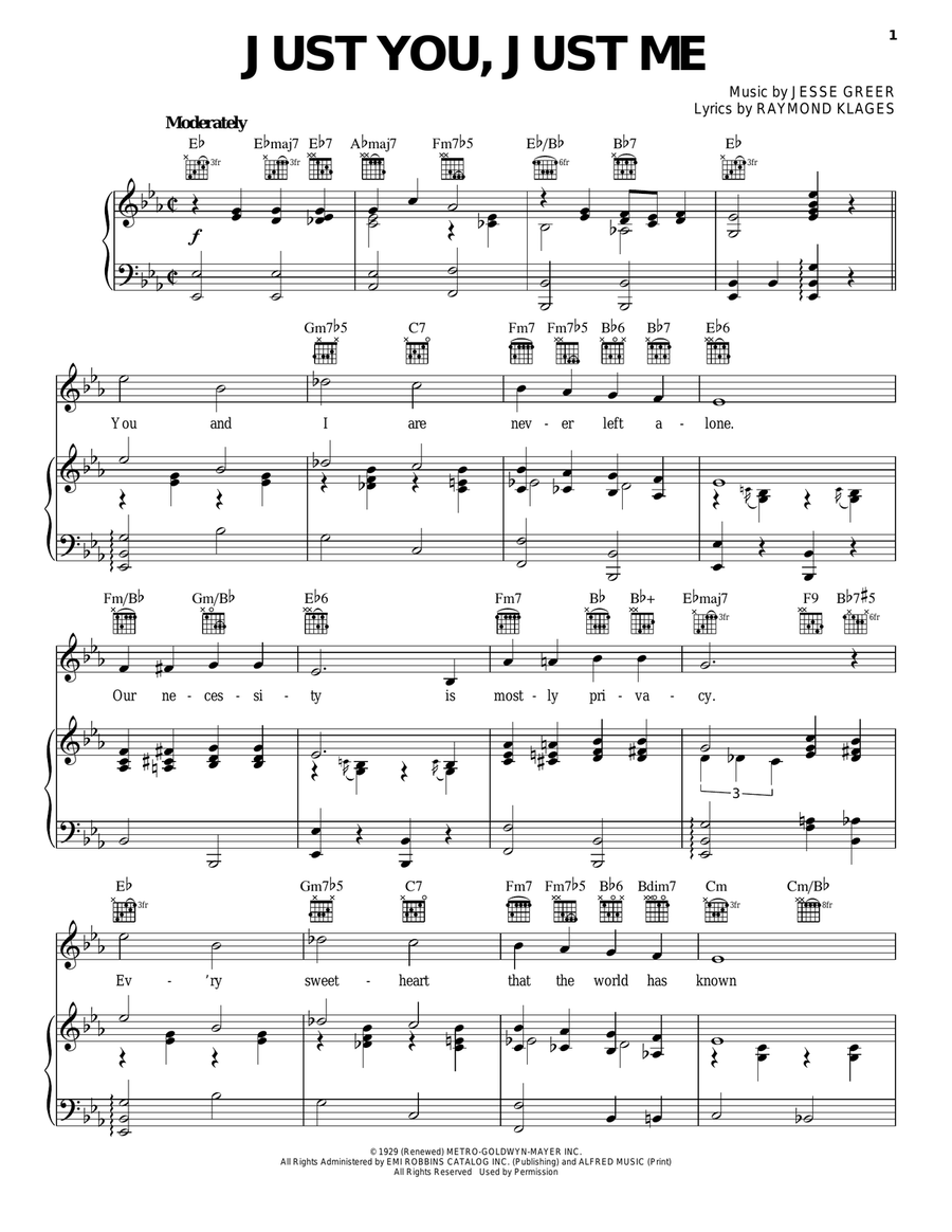 Just You, Just Me Guitar scores gallery preview page 1