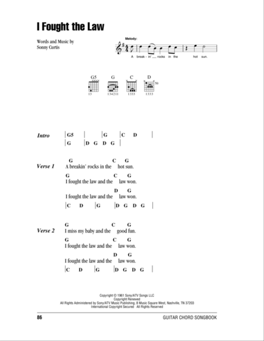 I Fought The Law Acoustic Guitar scores gallery preview page 1