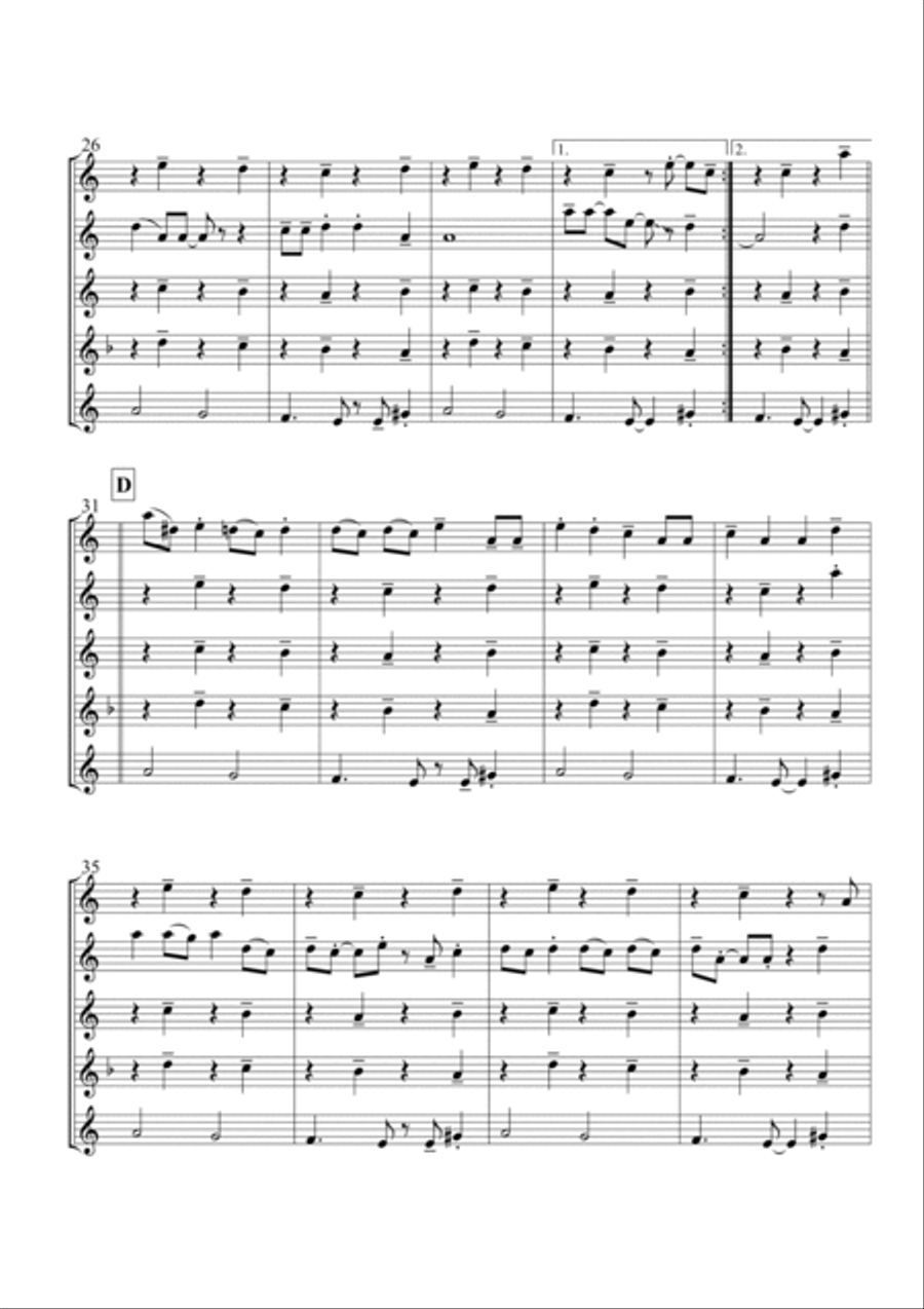 Hit The Road Jack Saxophone Quintet scores gallery preview page 4
