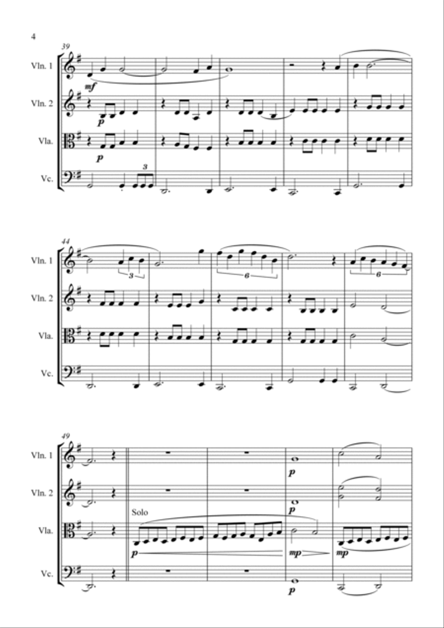 Time To Say Goodbye String Quartet scores gallery preview page 6