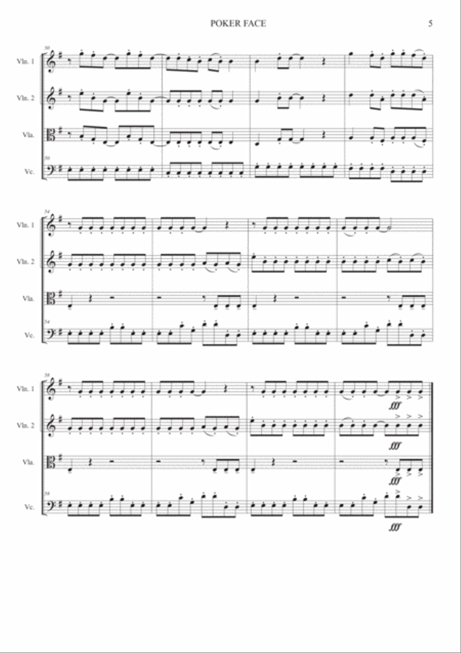 Poker Face String Trio scores gallery preview page 5