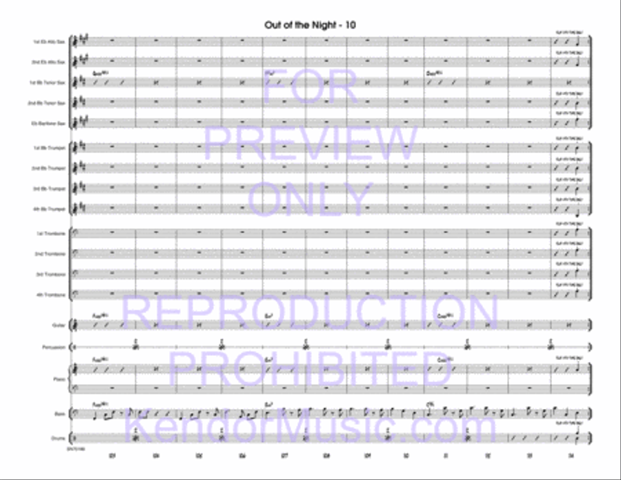 Out Of The Night (Dark Orchid) (Full Score) Jazz Ensemble scores gallery preview page 11