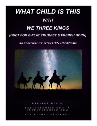Book cover for What Child Is This (with "We Three Kings") (Duet for Bb-Trumpet and French Horn)