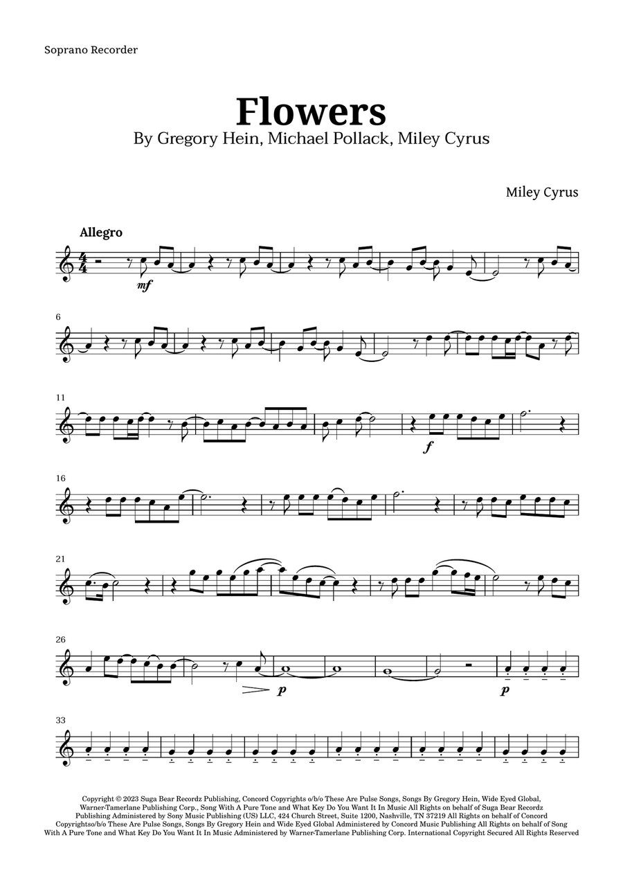 Flowers Recorder scores gallery preview page 5