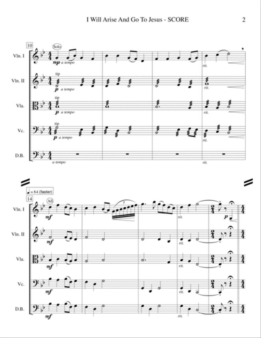 I Will Arise And Go To Jesus (String Orchestra) String Orchestra scores gallery preview page 3