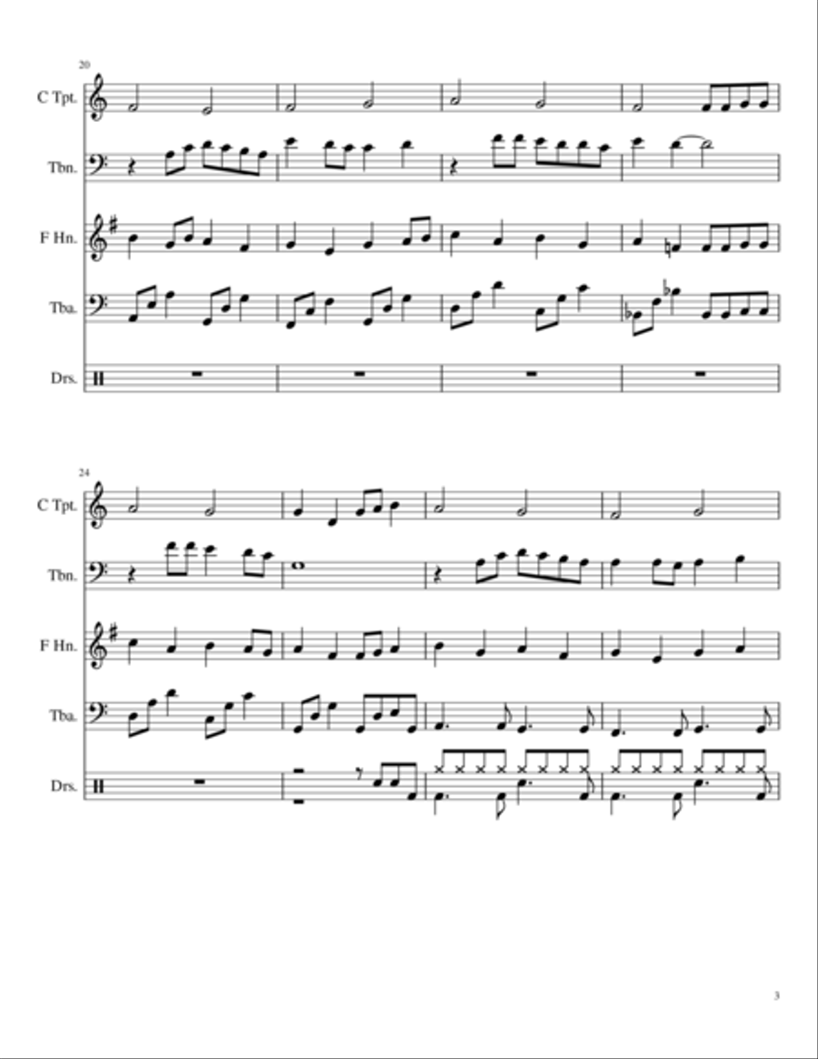 Carry On Wayward Son Small Ensemble scores gallery preview page 3
