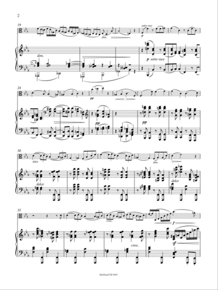 Sonata No. 2 in E flat major Op. 120/2 Piano Accompaniment scores gallery preview page 3