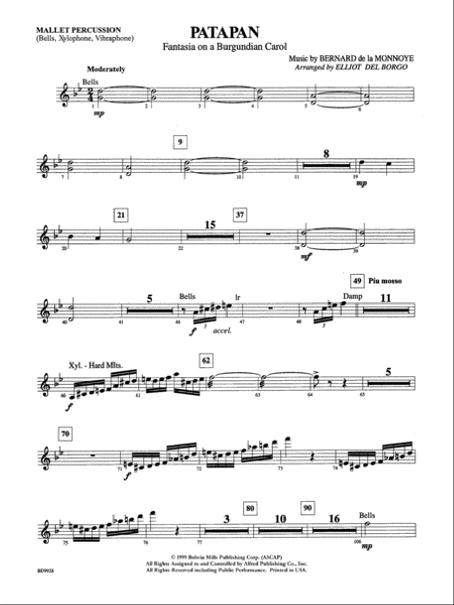 Patapan: Mallets Concert Band scores gallery preview page 1