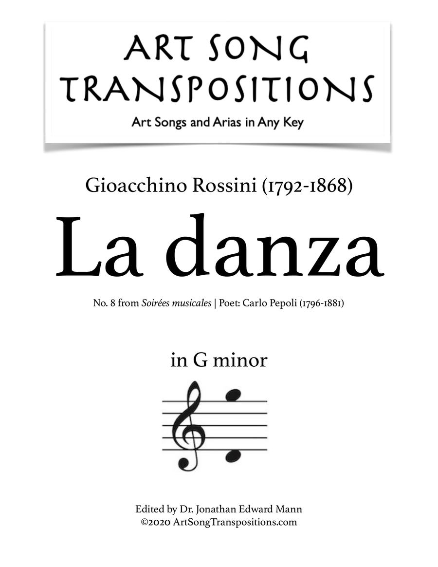 ROSSINI: La danza (transposed to G minor) Piano, Vocal scores gallery preview page 1