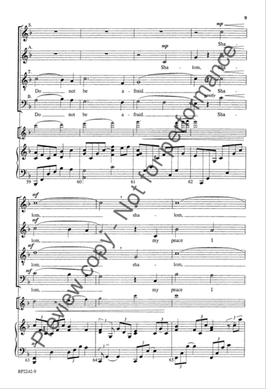 Shalom (SATB) 4-Part scores gallery preview page 10