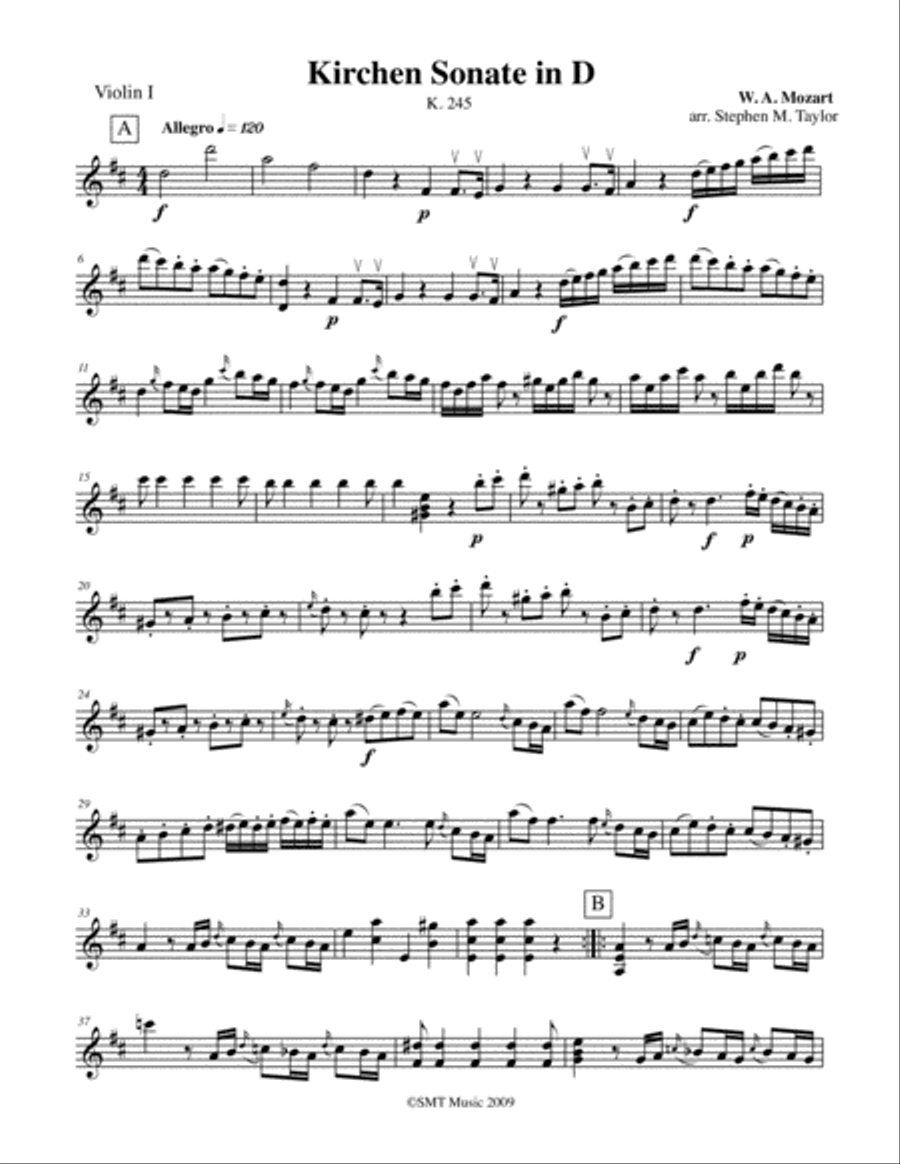 Mozart Church Sonata in D String Orchestra scores gallery preview page 5
