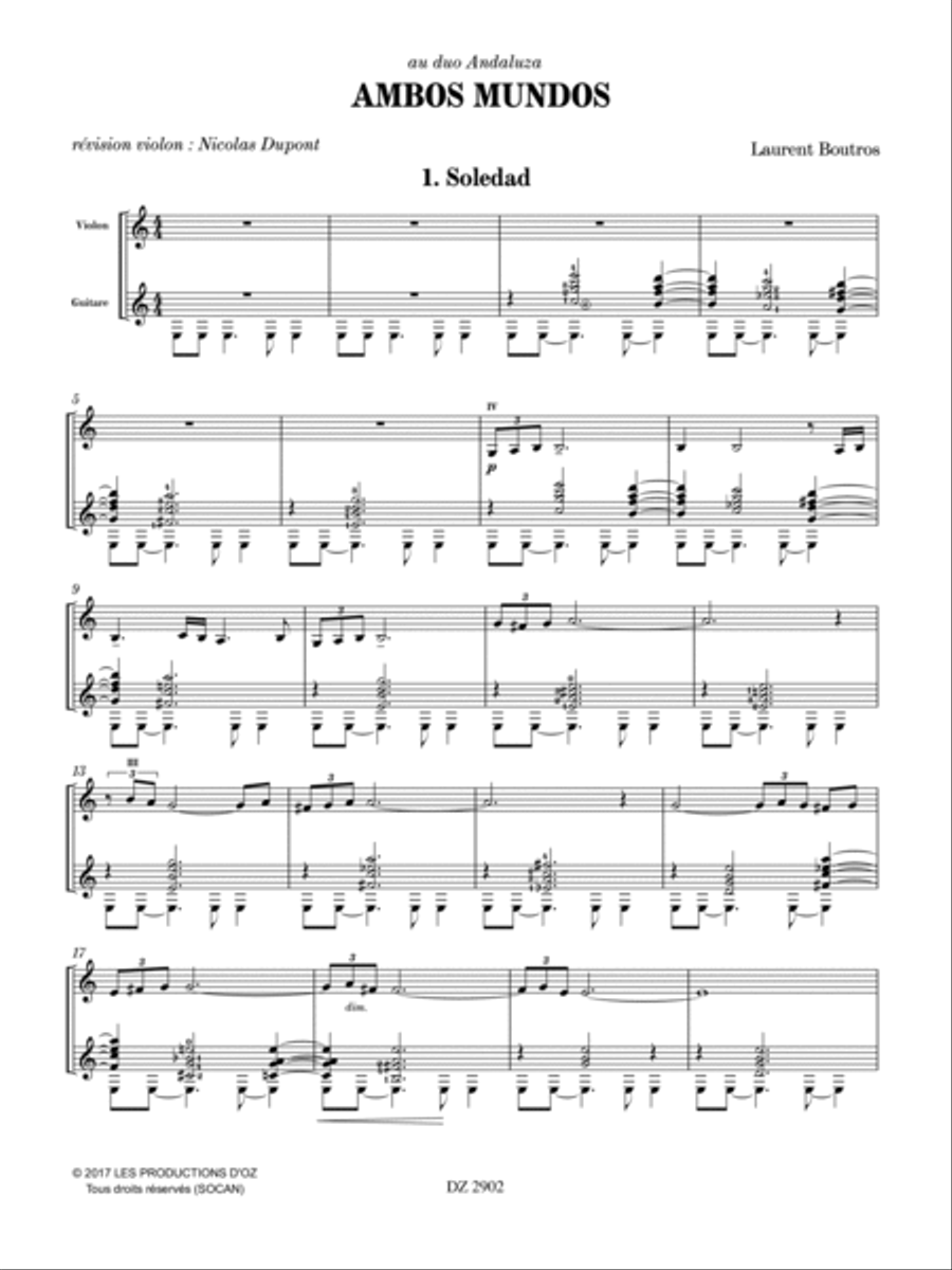 Ambos Mundos Violin scores gallery preview page 3