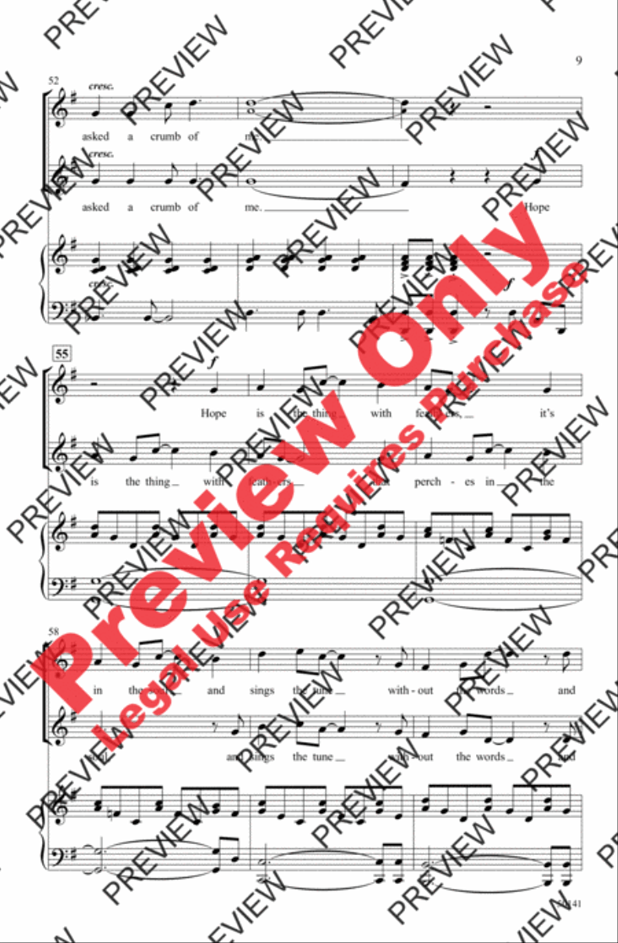 Hope Is the Thing with Feathers 2-Part scores gallery preview page 9