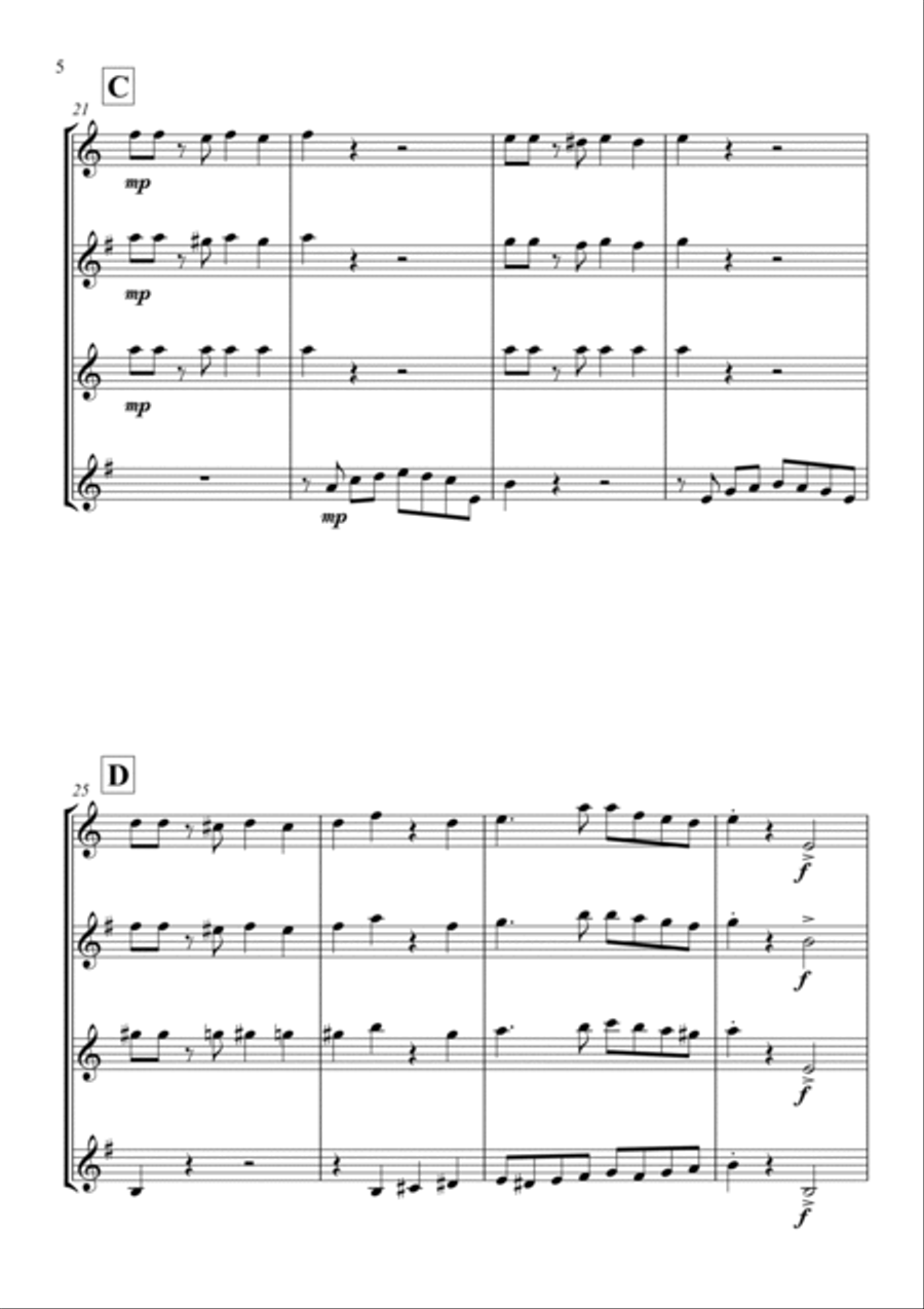 Habanera - Saxophone Quartet Habanera - Saxophone Quartet Saxophone Quartet scores gallery preview page 6