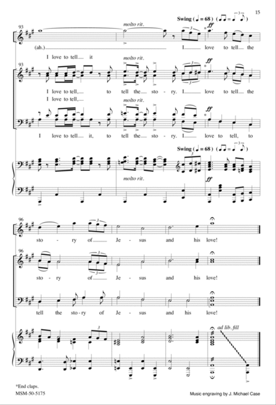 I Love to Tell the Story 4-Part scores gallery preview page 14