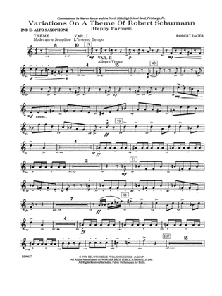 Variations on a Theme of Robert Schumann: 2nd E-flat Alto Saxophone