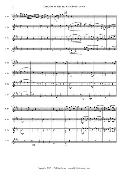 Concerto for Soprano Saxophone (sax quartet)