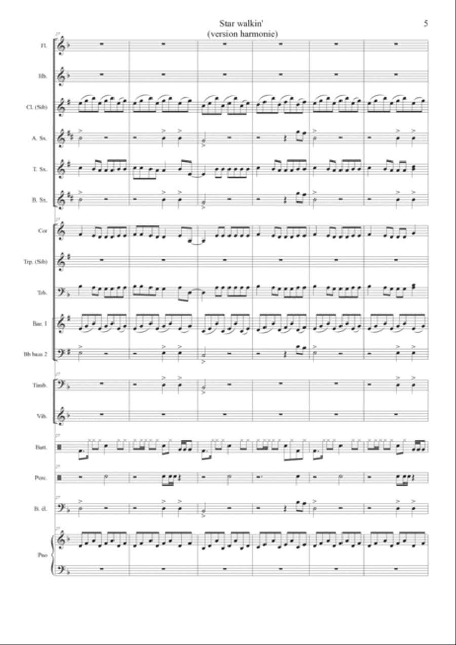 Star Walkin' (league Of Legends Worlds Anthem) Concert Band scores gallery preview page 5