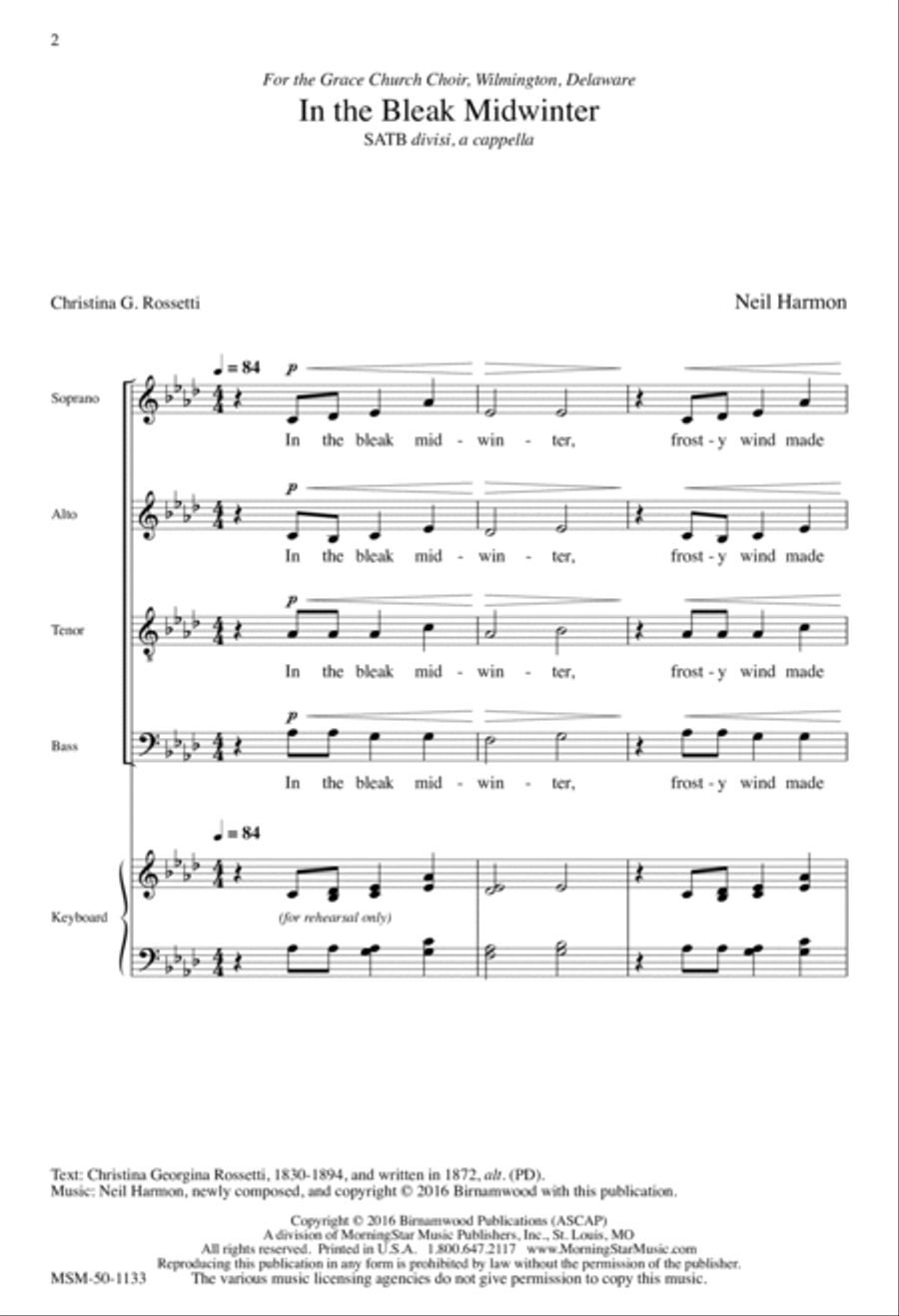 In the Bleak Midwinter Divisi scores gallery preview page 2