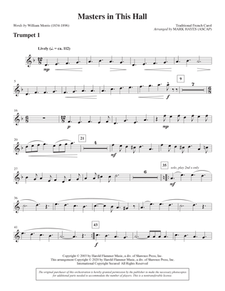 Book cover for Masters in This Hall (arr. Mark Hayes) - Trumpet 1