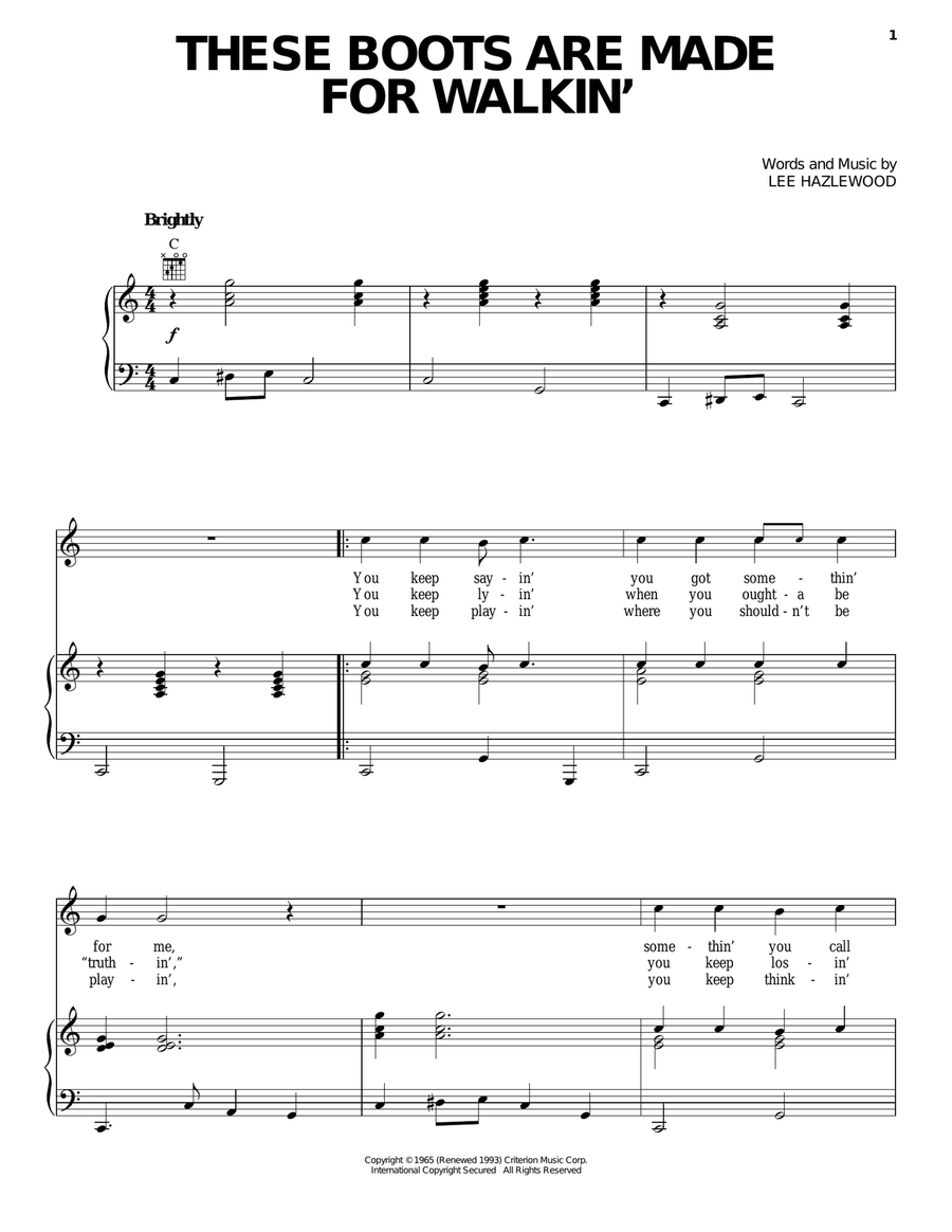 These Boots Are Made For Walkin' Acoustic Guitar scores gallery preview page 1