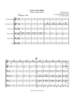 Carol of the Bells (F min) (Brass Sextet - 2 Trp, 3 Trb, 1 Tuba)