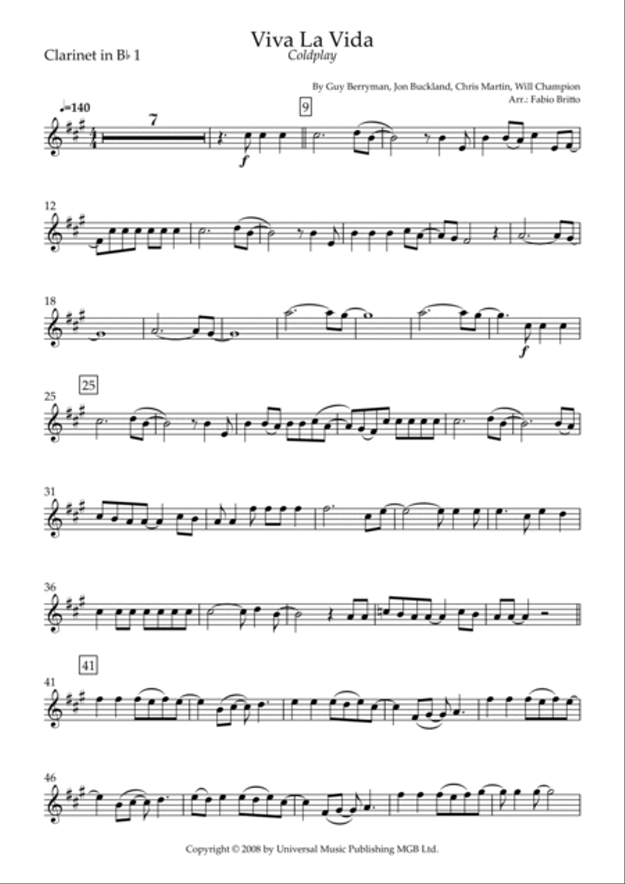Viva La Vida Clarinet Trio scores gallery preview page 6