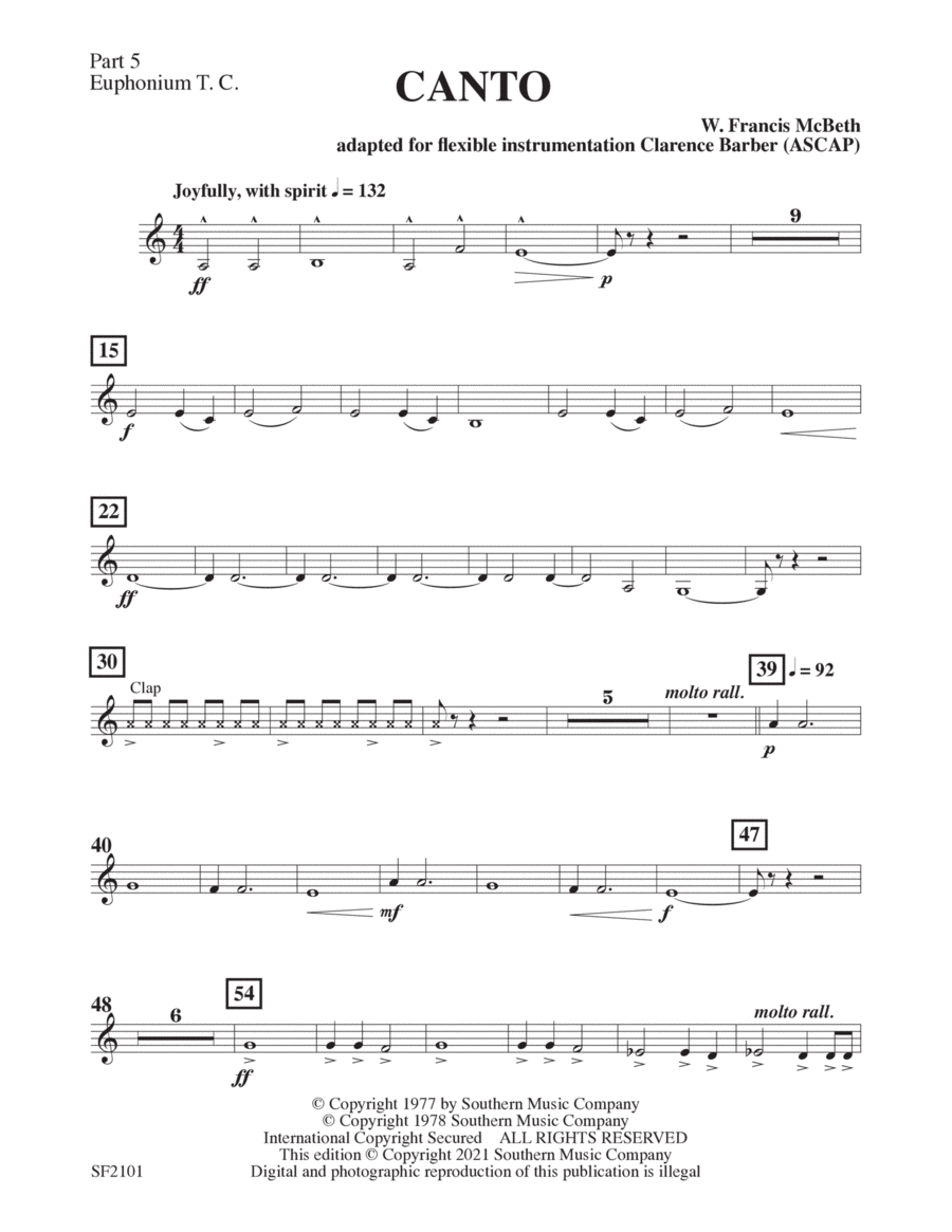 Canto - Euphonium TC 5 Concert Band scores gallery preview page 1