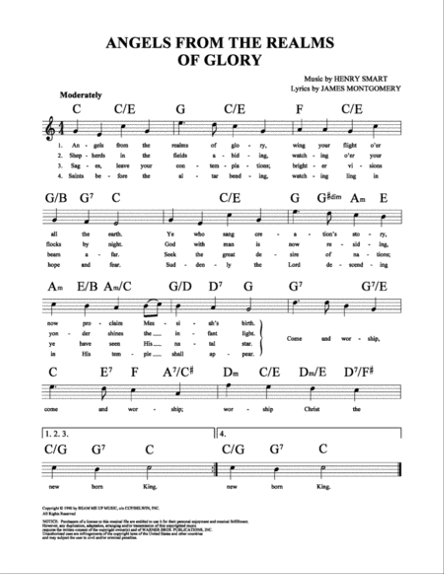 Angels From the Realms of Glory Christmas scores gallery preview page 1
