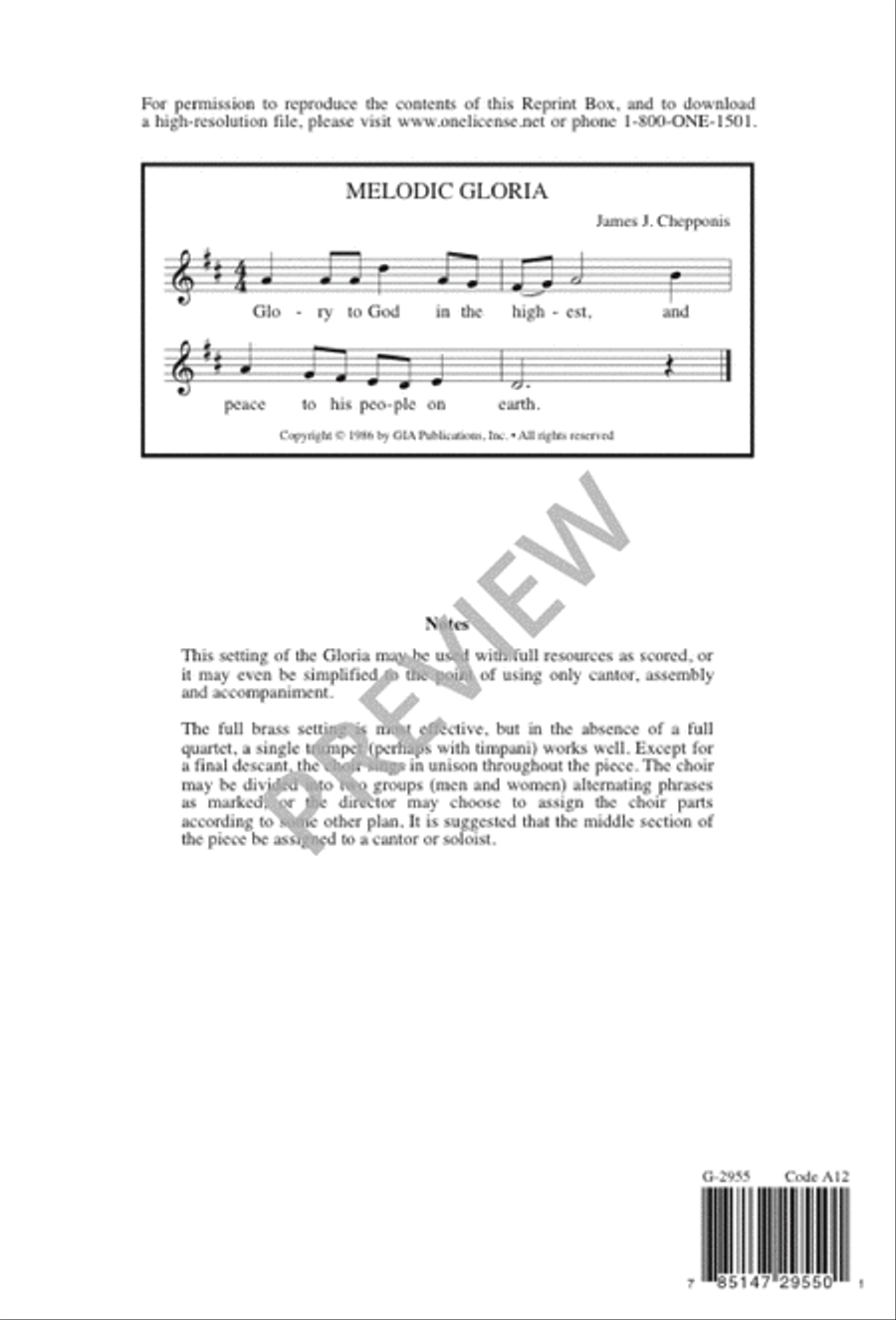 Melodic Gloria Melodic Gloria Unison Choir scores gallery preview page 13