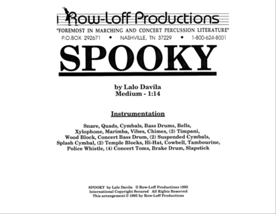 Spooky w/Tutor Tracks Percussion Ensemble scores gallery preview page 2
