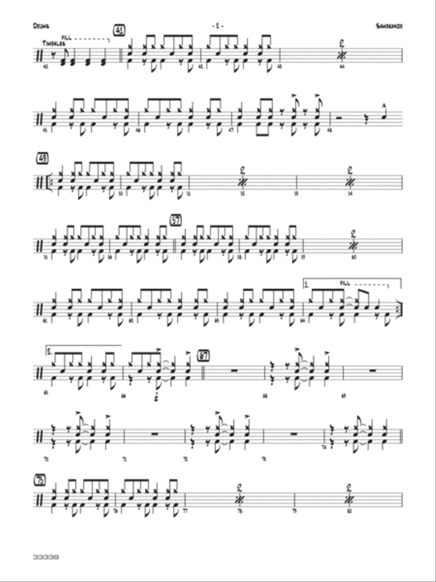 Sambeando: Drums Jazz Ensemble scores gallery preview page 2