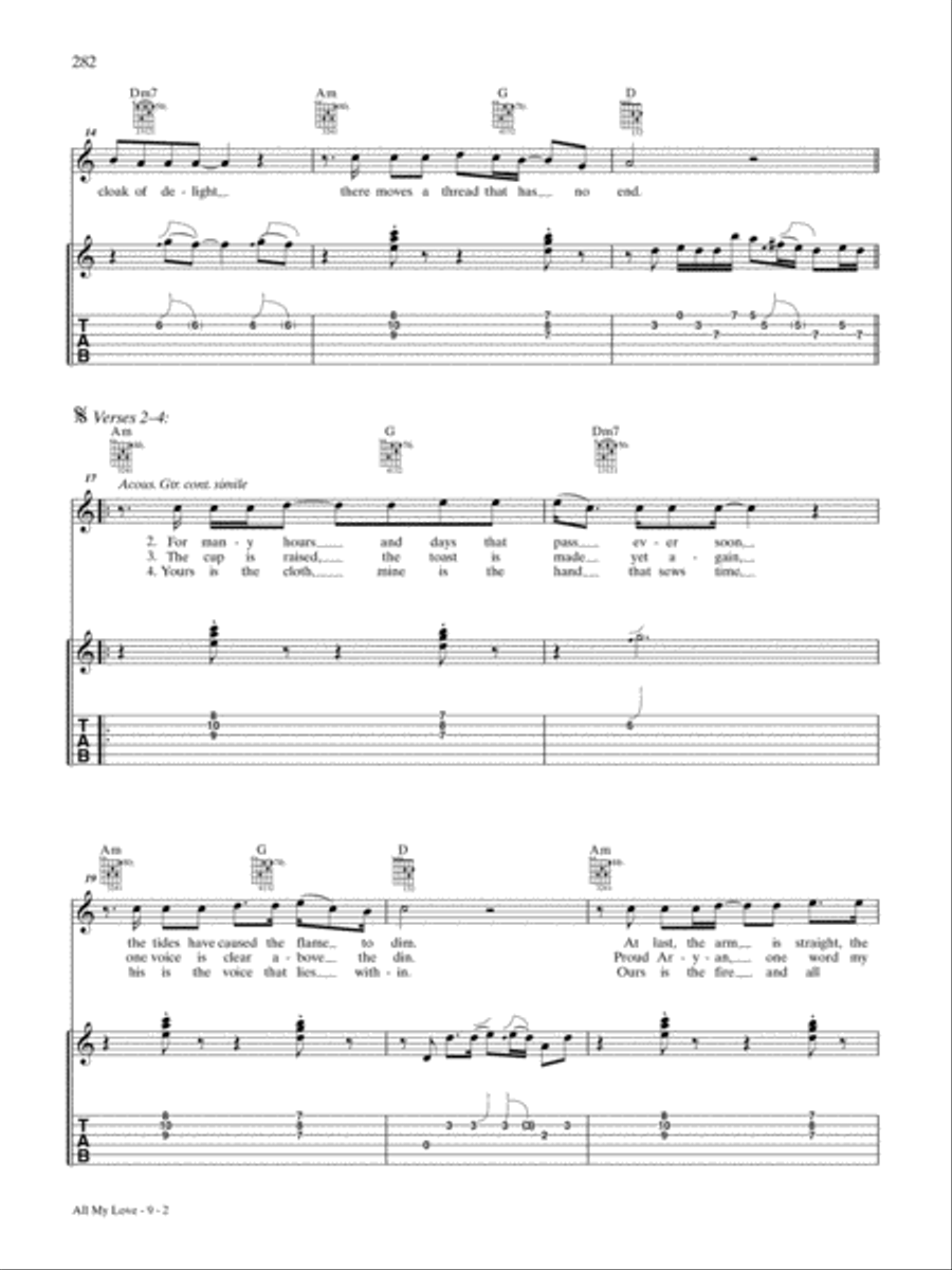 All My Love Guitar Tablature scores gallery preview page 2
