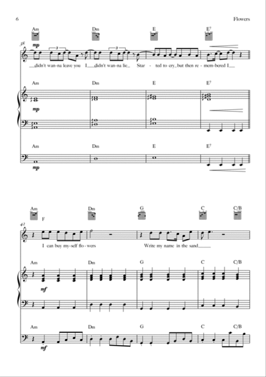 Flowers Bass Guitar scores gallery preview page 6