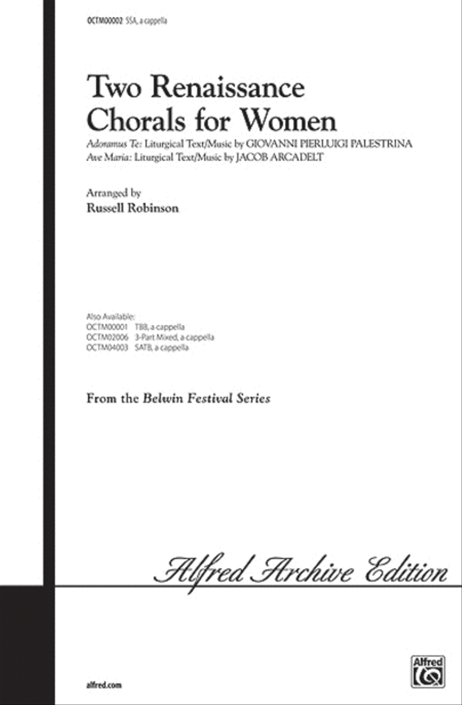Two Renaissance Chorals (Adoramus Te / Ave Maria) Women's Choir scores gallery preview page 1