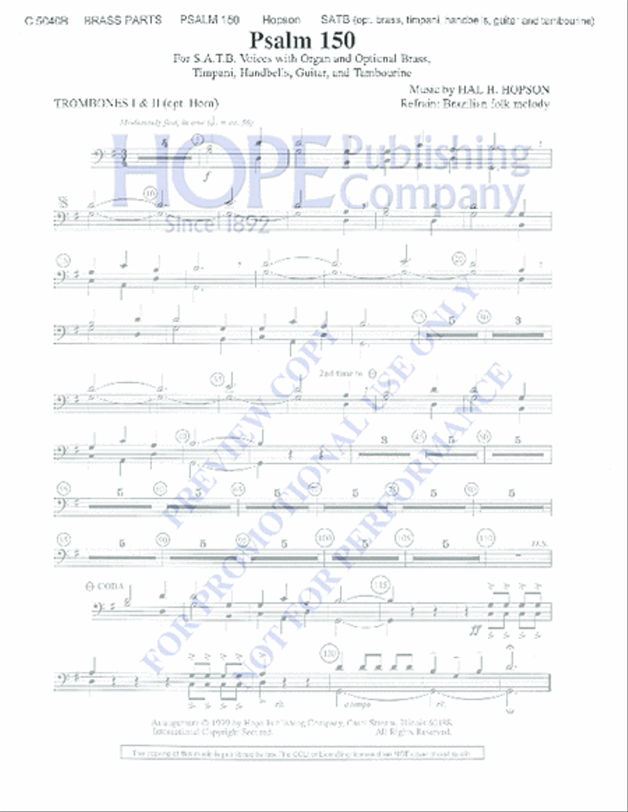 Psalm 150 Psalm 150 4-Part scores gallery preview page 2