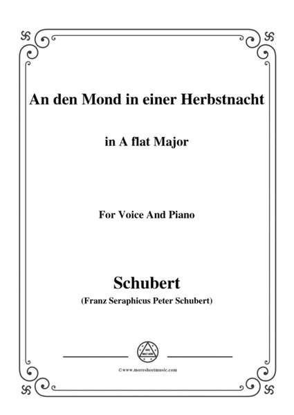 Schubert-An den Mond in einer Herbstnacht,D.614,in A flat Major,for Voice&Piano image number null