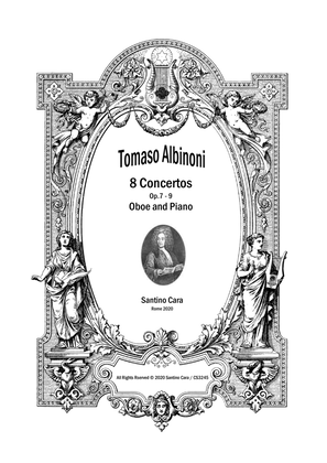 Book cover for Albinoni - 8 Concertos Op.7-9 for Oboe and Piano - Scores and Part