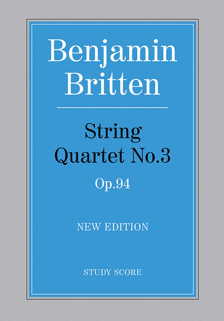 Britten Britten /String Quartet 3 (Score)