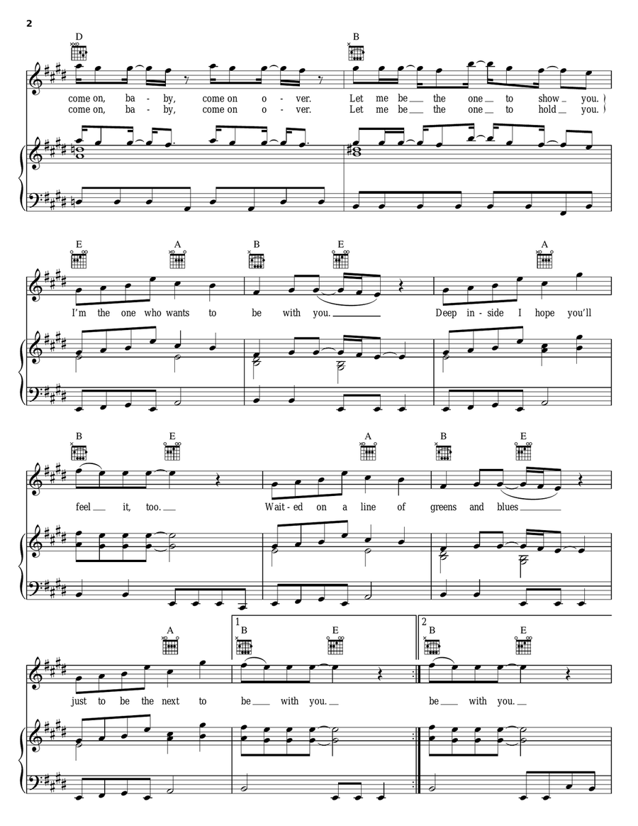 To Be With You Piano, Vocal, Guitar scores gallery preview page 2