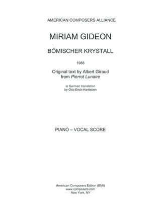 [Gideon] Böhmischer Krystall (Piano Reduction)
