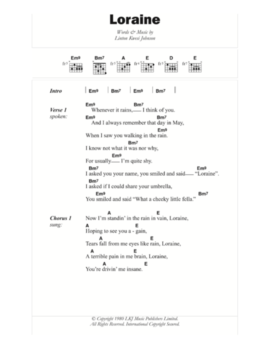 Loraine Loraine Guitar scores gallery preview page 1