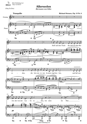 Book cover for Allerseelen, Op. 10 No. 8 (B-flat Major)