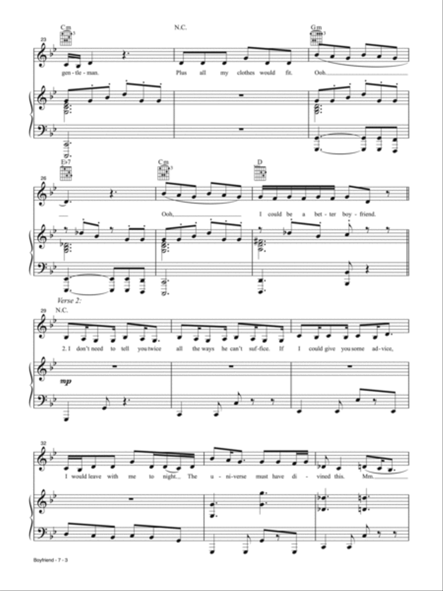 Boyfriend Boyfriend Piano, Vocal, Guitar scores gallery preview page 3