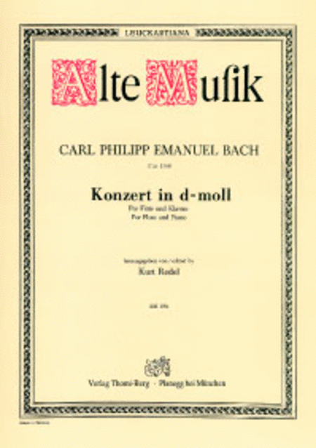 Konzert d-moll fur Flote und Streichorchester mit Cembalo ad lib.