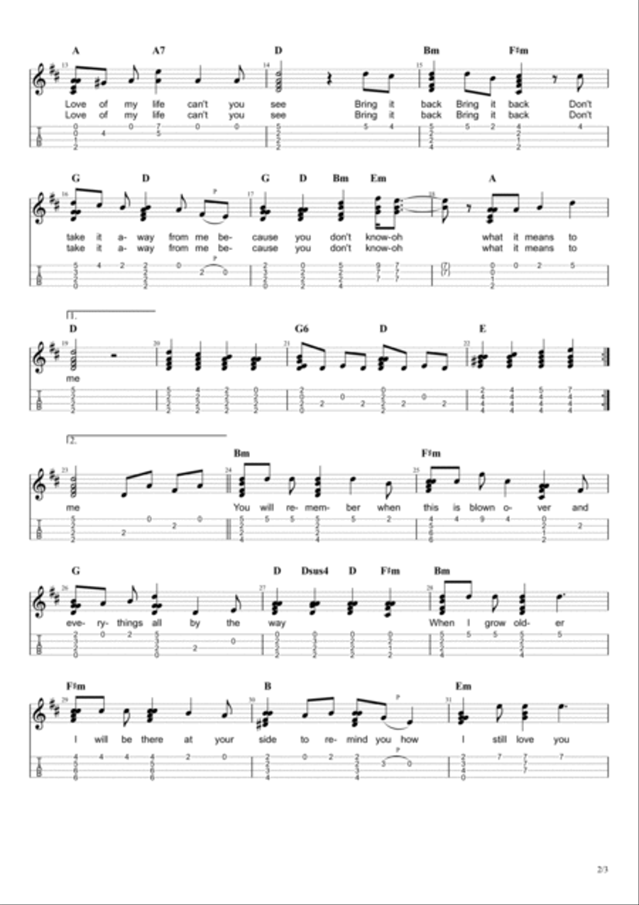 Love Of My Life Ukulele scores gallery preview page 2